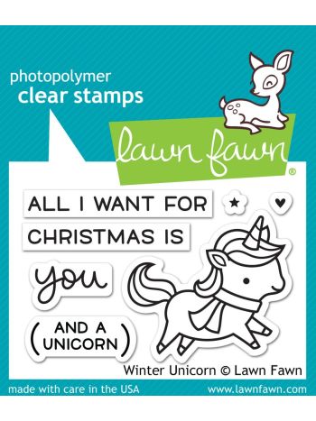 Lawn Fawn - Winter Unicorn - Clear Stamp 2x3